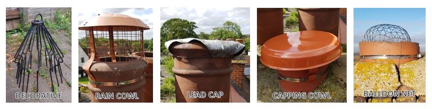 Different types of caps and cowls that can be fitted in Hertfordshire, Beds and Bucks